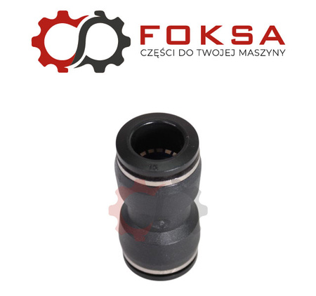 Szybkozłącze plastikowe tekalanu proste Fi 15mm, czarne