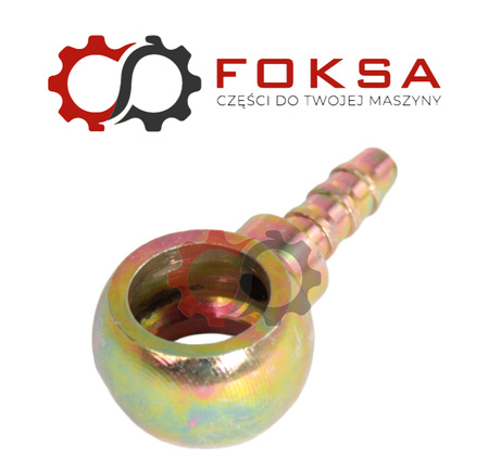 Końcówka oczkowa przewodu paliwowego Fi 16mm, wąż 8mm