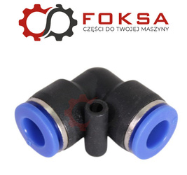 Szybkozłącze plastikowe tekalanu kolanko Fi 9mm, czarne