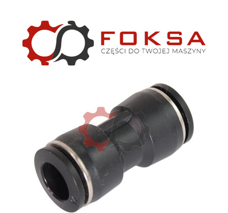 Szybkozłącze plastikowe tekalanu proste Fi 14mm, czarne