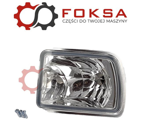 Lampa robocza prostokątna lewa z żarówką H27