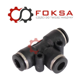 Szybkozłącze plastikowe tekalanu trójnik T Fi 6mm, czarne