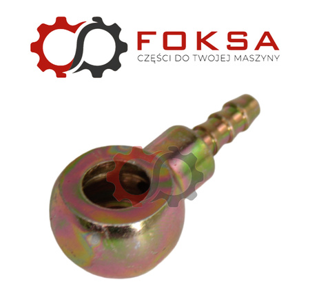 Końcówka oczkowa przewodu paliwowego Fi 10mm, wąż 6mm