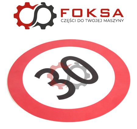 Naklejka z prędkością 30km/h