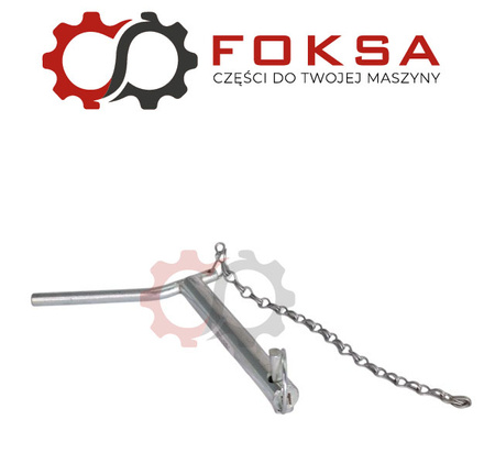 Sworzeń zaczepu z zagiętym uchwytem z łańcuchem