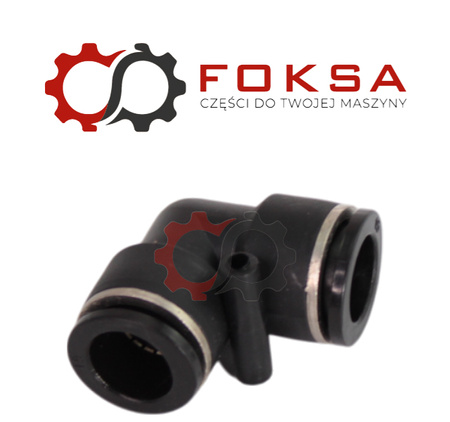 Szybkozłącze plastikowe tekalanu kolanko Fi 15mm, czarne