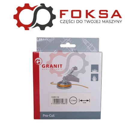 Żyłka podkaszarki 2,7 x 15m okrągła - pomarańczowa