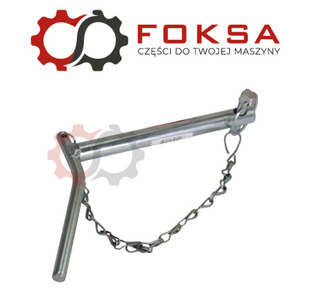 Sworzeń zaczepu z zagiętym uchwytem z łańcuchem