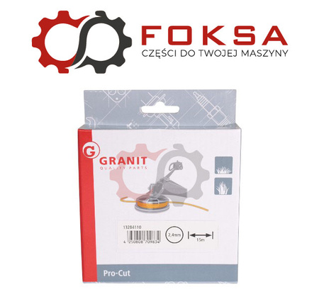 Żyłka podkaszarki 2,4 x 15m okrągła - pomarańczowa