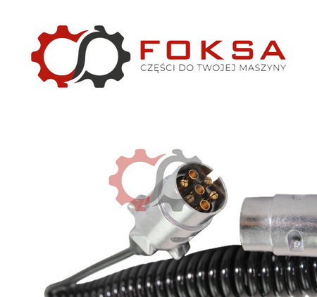 Przewód elektryczny 7 żyłowy z metalowymi wtyczkami (spirala)