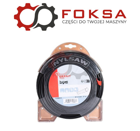 Żyłka podkaszarki 3,5 x 27m ząb piły - czarna