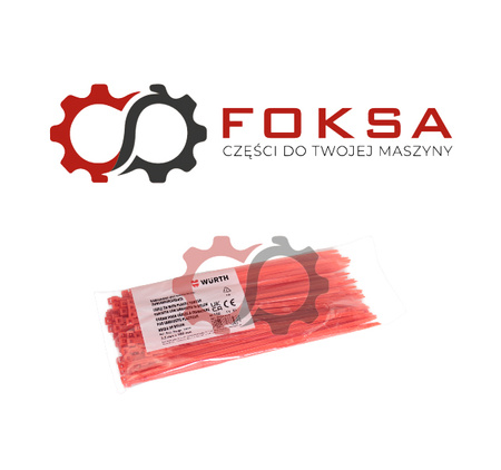 Opaska kablowa / trytytka WURTH - czerwona (op 100szt)