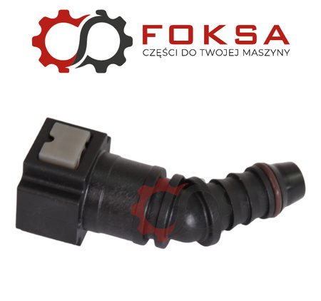 Szybkozłącze przewodu paliwowego z oringiem (tekalan) kąt 45, przewód 8mm, 8