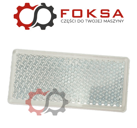 Odblask biały prostokątny