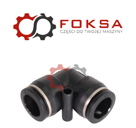 Szybkozłącze plastikowe tekalanu kolanko Fi 16mm, czarne