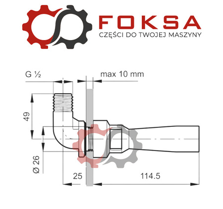 Arag - Mieszadło zbiornika z przyłączem 90°