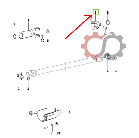 Łacznik wału przedniego napędu