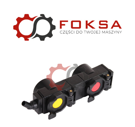 Pokrywa gniazd hydraulicznych z ociekaczem, podwójna żółta/czerwona FASTER