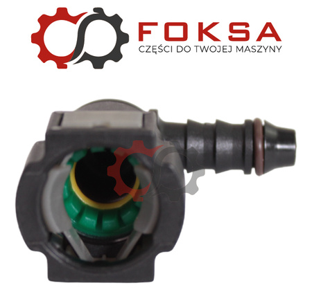 Szybkozłącze przewodu paliwowego z oringiem (tekalan) Kąt 90, przewód 9,89mm, 6,