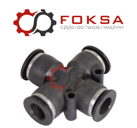 Szybkozłącze plastikowe tekalanu poczwórne Fi 10mm, czarne