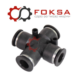 Szybkozłącze plastikowe tekalanu poczwórne Fi 10mm, czarne