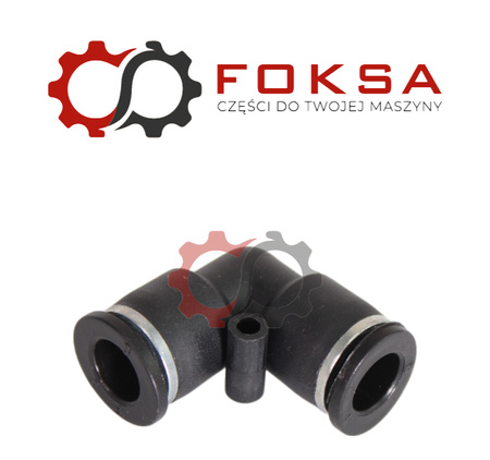 Szybkozłącze plastikowe tekalanu kolanko Fi 8mm, czarne