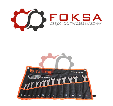 Zestaw kluczy płasko-oczkowych z grzechotką 13 szt / TEGER