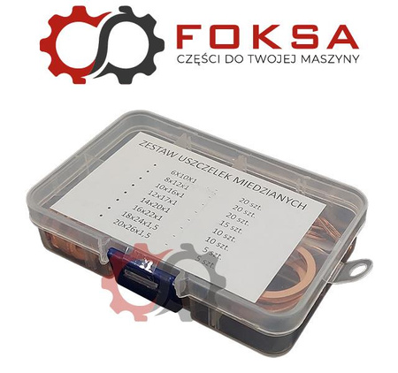 Zestaw podkładek miedzianych 105szt.