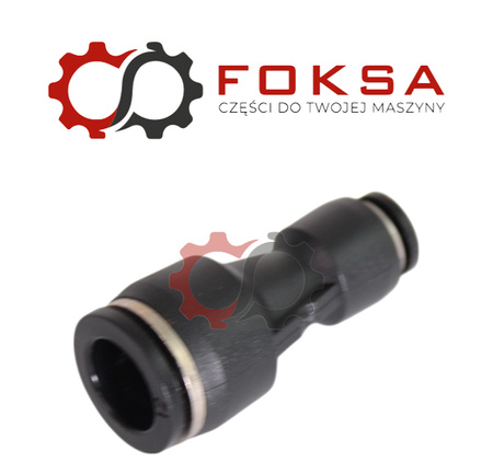 Szybkozłącze plastikowe tekalanu proste Fi 12mm / 6mm, czarne