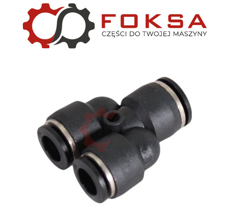 Szybkozłącze plastikowe tekalanu trójnik Y Fi 12mm / 10mm, czarne