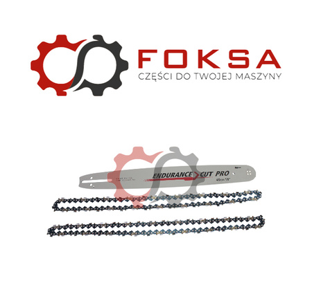 Zestaw prowadnica łańcucha pilarki + dwa łańcuchy PRO CUT
