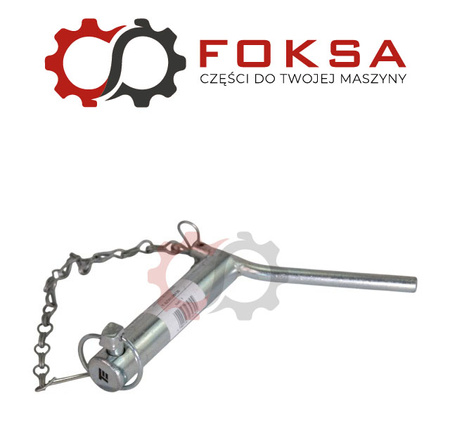 Sworzeń zaczepu z zagiętym uchwytem z łańcuchem