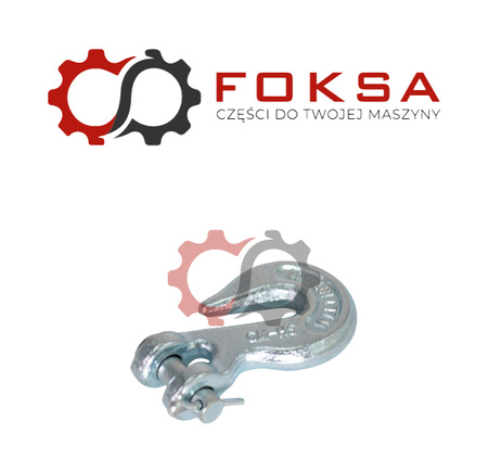 Hak sworzniowy 1/4" ocynk, do łańcucha 6mm, 1100kg