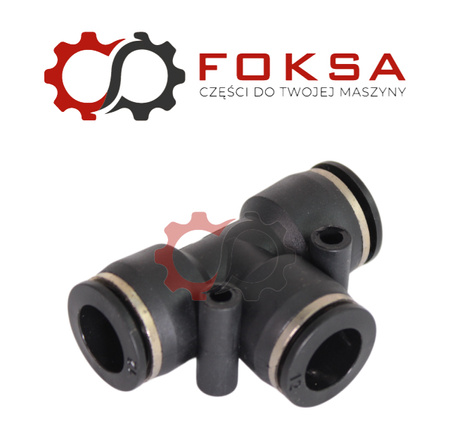 Szybkozłącze plastikowe tekalanu trójnik T Fi 12mm, czarne