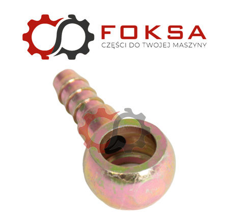 Końcówka oczkowa przewodu paliwowego Fi 14mm, wąż 10mm