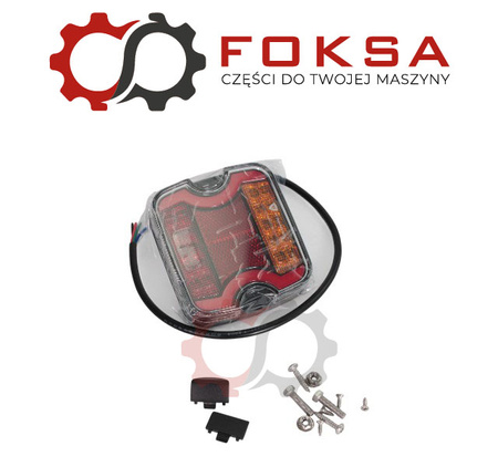 Lampa tylna zespolona LED, lewa, 10-30V, kwadratowa, 4 funkcje