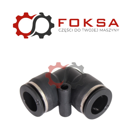 Szybkozłącze plastikowe tekalanu kolanko Fi 12mm, czarne