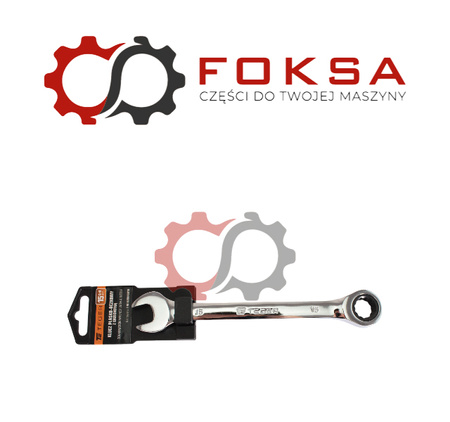 Klucz płasko-oczkowy z grzechotką 15 mm / TEGER