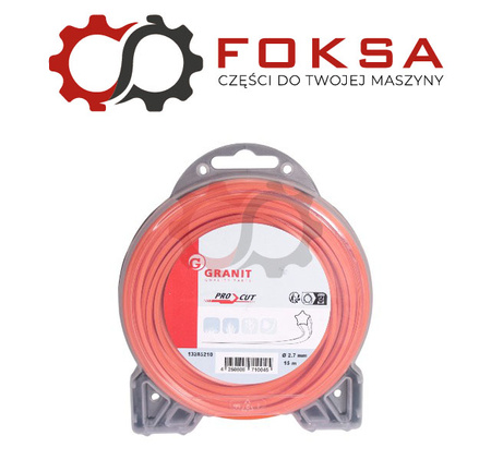 Żyłka podkaszarki 2,7 x 15m gwiazdka 5-kątna - pomarańczowa