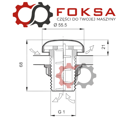 Arag - Zawór odpowietrzający labiryntowy pokrywy