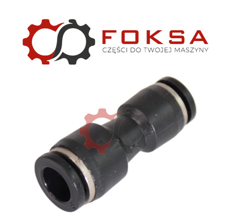 Szybkozłącze plastikowe tekalanu proste Fi 8mm / 6mm, czarne