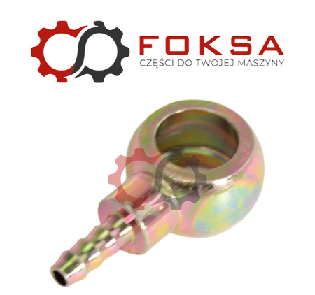 Końcówka oczkowa przewodu paliwowego Fi 14mm, wąż 6mm