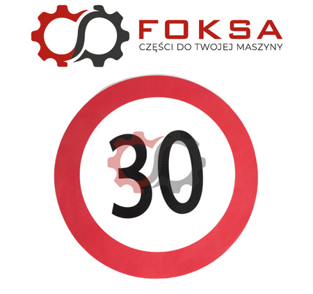 Naklejka z prędkością 30km/h