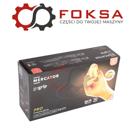 Rękawice nitrylowe Mercator GoGrip pomarańczowe rozm. L - 50szt