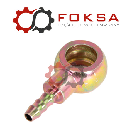 Końcówka oczkowa przewodu paliwowego Fi 12mm, wąż 6mm