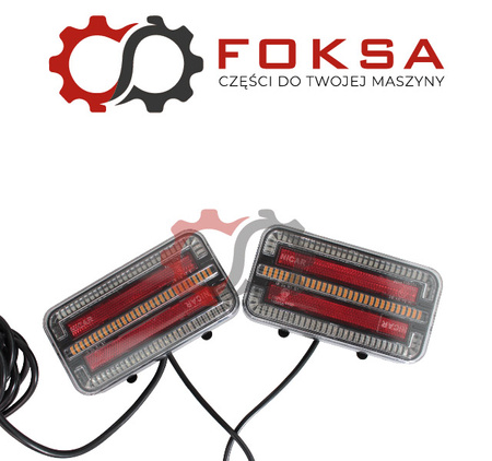 Lampy tylne zespolone LED z dynamicznym kierunkowskazem na magnes z kablem