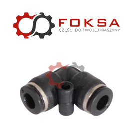 Szybkozłącze plastikowe tekalanu kolanko Fi 6mm, czarne