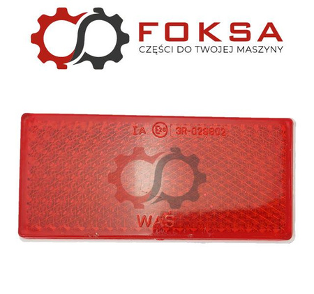 Odblask czewrwony prostokątny