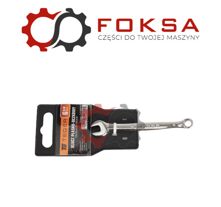 Klucz płasko-oczkowy 6 mm / TEGER