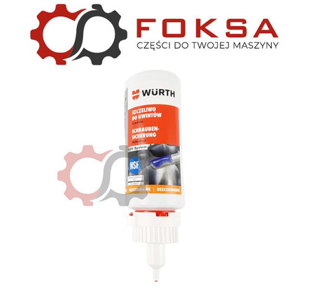 Klej / Preparat do osadzania śrub - średnia moc - niebieski 50ml WURTH